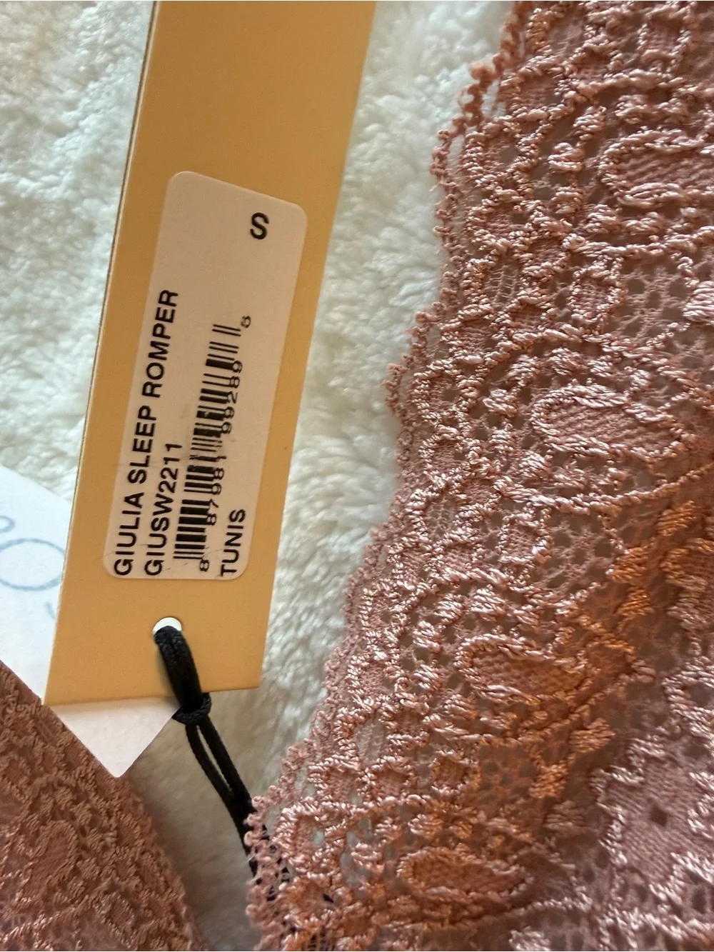 NWT Cosabella Giulia Lace Trim Sleep Romper Teddy in Dusty Rose